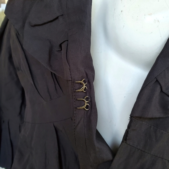 Cabi Black Metallized Polycotton Ruffle Pleated Dressy Jacket/Blazer with Lining - Picture 10 of 10